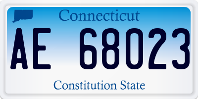 CT license plate AE68023