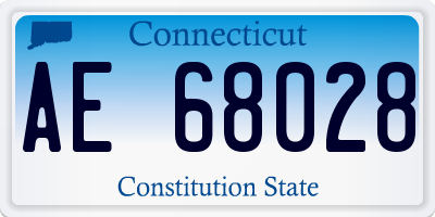 CT license plate AE68028