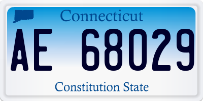 CT license plate AE68029