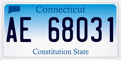 CT license plate AE68031
