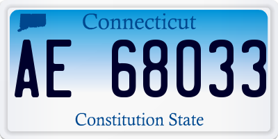 CT license plate AE68033