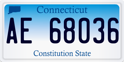 CT license plate AE68036