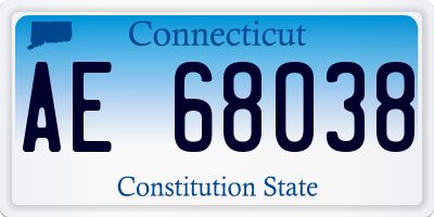 CT license plate AE68038