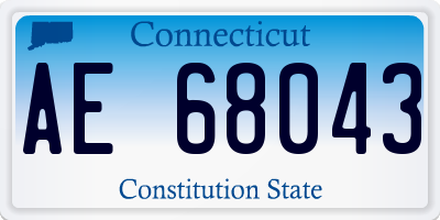 CT license plate AE68043
