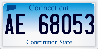 CT license plate AE68053
