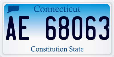 CT license plate AE68063