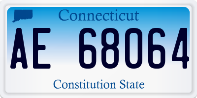 CT license plate AE68064
