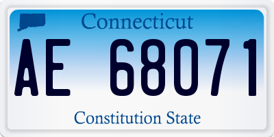 CT license plate AE68071