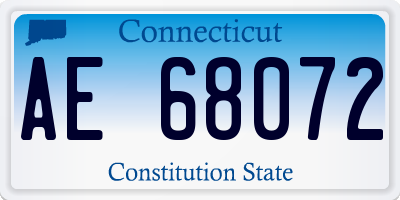 CT license plate AE68072