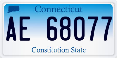 CT license plate AE68077