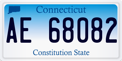 CT license plate AE68082