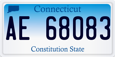 CT license plate AE68083