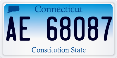 CT license plate AE68087