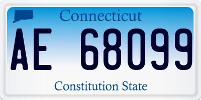 CT license plate AE68099