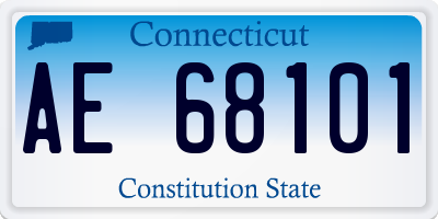CT license plate AE68101