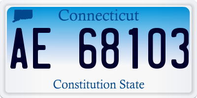 CT license plate AE68103