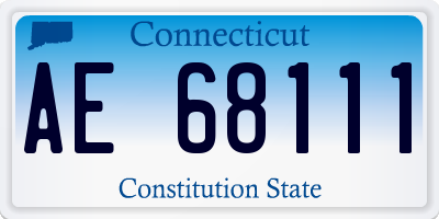CT license plate AE68111