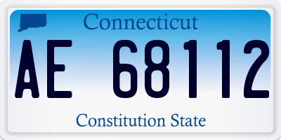 CT license plate AE68112