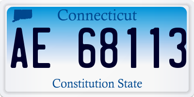 CT license plate AE68113
