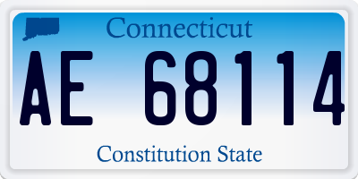 CT license plate AE68114