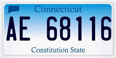 CT license plate AE68116