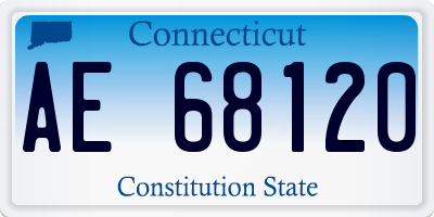 CT license plate AE68120