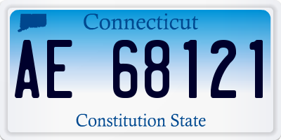 CT license plate AE68121
