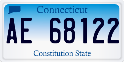 CT license plate AE68122