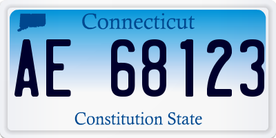 CT license plate AE68123