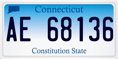 CT license plate AE68136