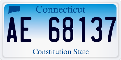 CT license plate AE68137
