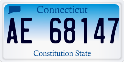 CT license plate AE68147