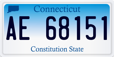 CT license plate AE68151