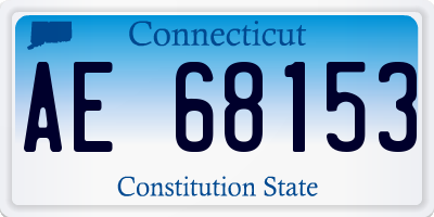 CT license plate AE68153