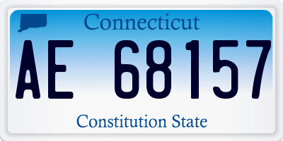 CT license plate AE68157
