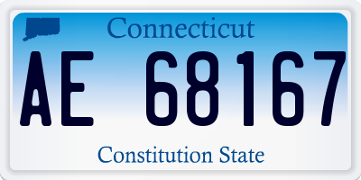CT license plate AE68167