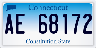 CT license plate AE68172