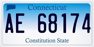 CT license plate AE68174