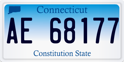 CT license plate AE68177