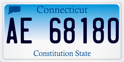 CT license plate AE68180