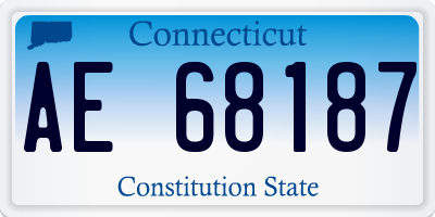 CT license plate AE68187
