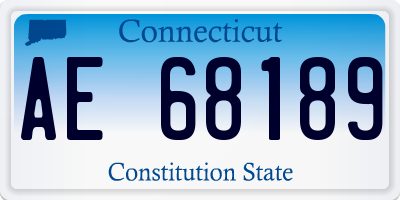 CT license plate AE68189