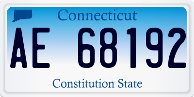 CT license plate AE68192