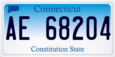 CT license plate AE68204