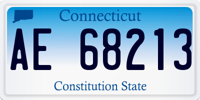 CT license plate AE68213