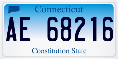 CT license plate AE68216