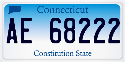 CT license plate AE68222