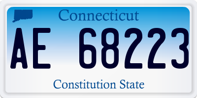 CT license plate AE68223