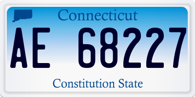 CT license plate AE68227