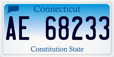 CT license plate AE68233